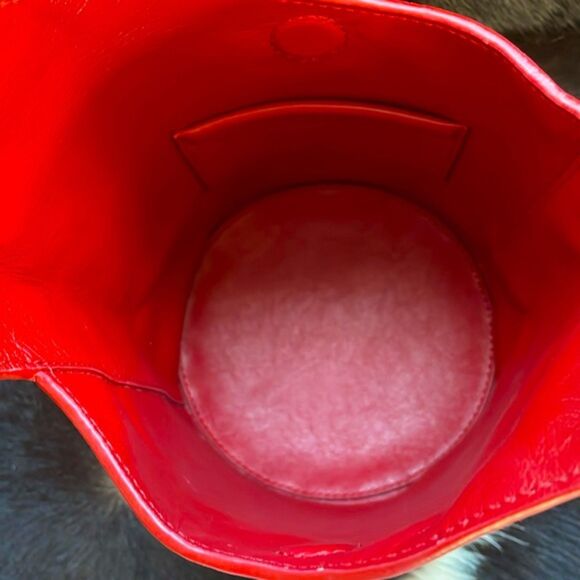 Reformation Small Leather Silvana Bucket Bag - Lipstick Red - Picture 8 of 9